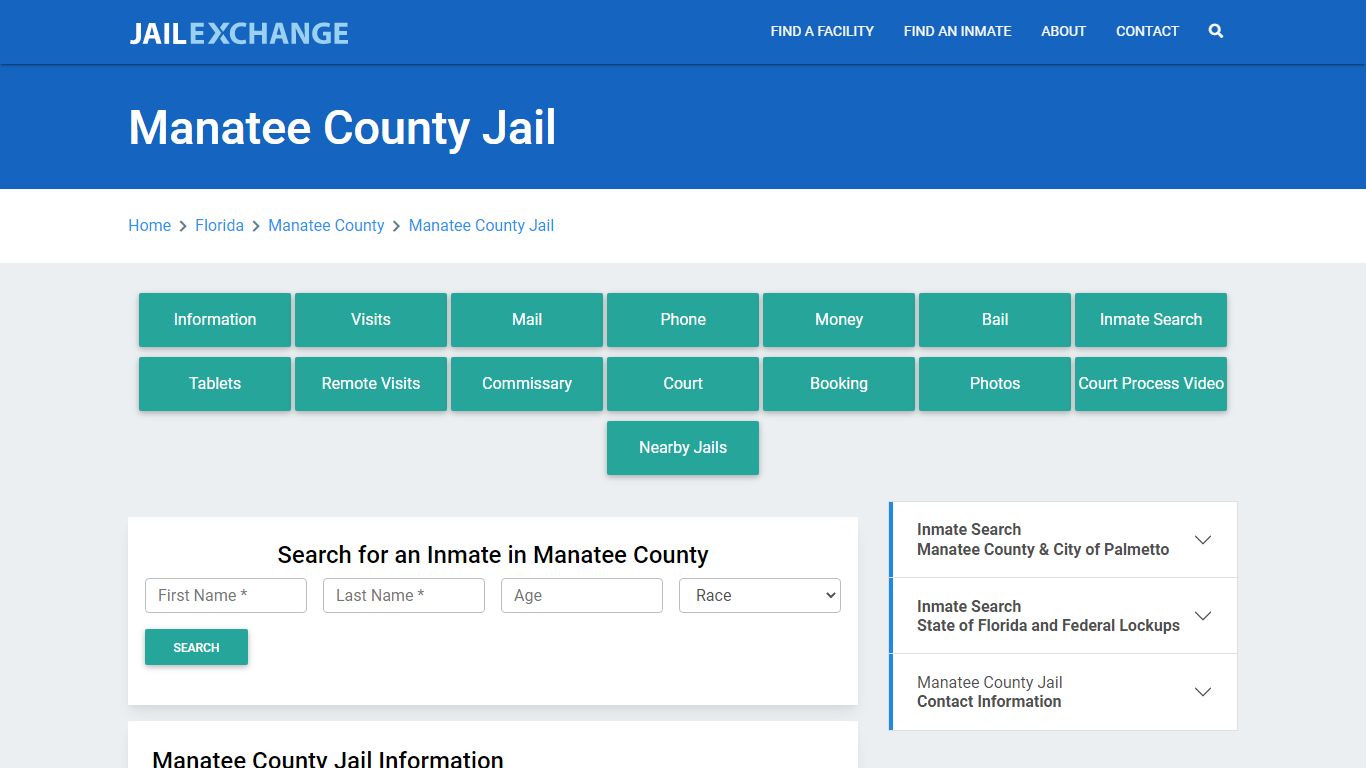 Manatee County Jail Roster Lookup, FL, Inmate Search